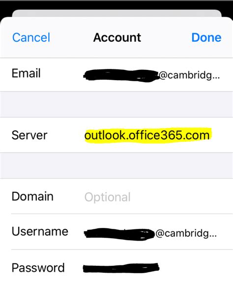 cambridge university email outlook.